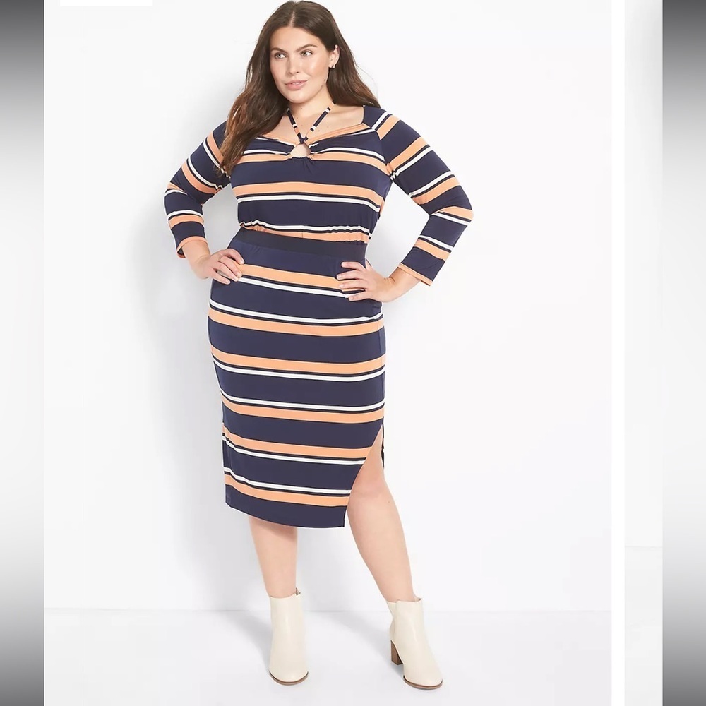 NWT Lane Bryant Matte Jersey Bodycon Skirt Elastic Waist Size 22/24